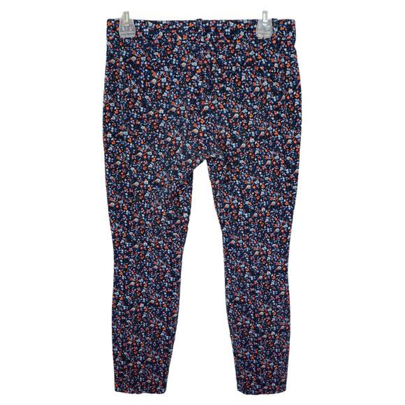2/$15 Gap Signature Skinny Floral Ankle Pants Navy Blue Cotton Stretch Size 2 - Picture 3 of 5